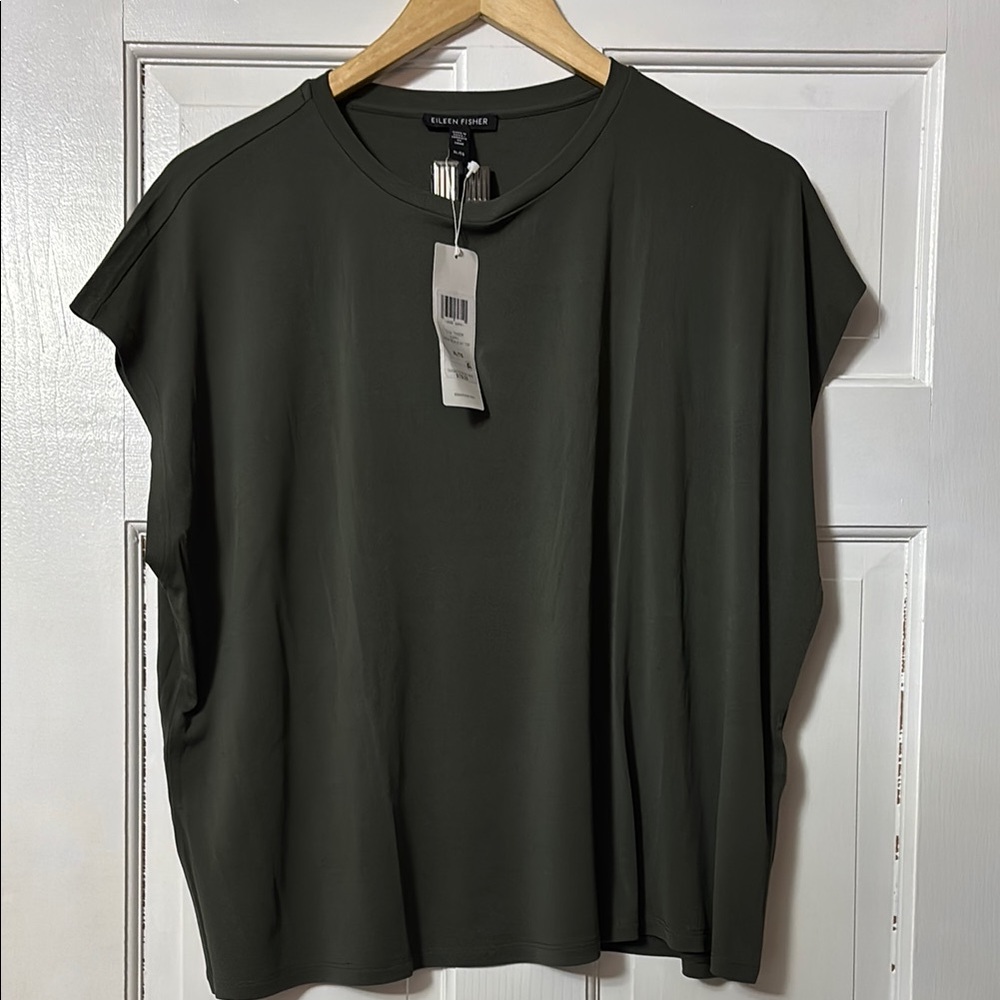 Eileen Fisher Olive Green Top NWT XL